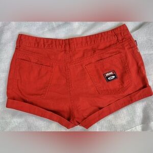 Vintage 90s Bongo Red Denim Jeans Cotton y2k Hot Shorts juniors 9 (32” Waist)